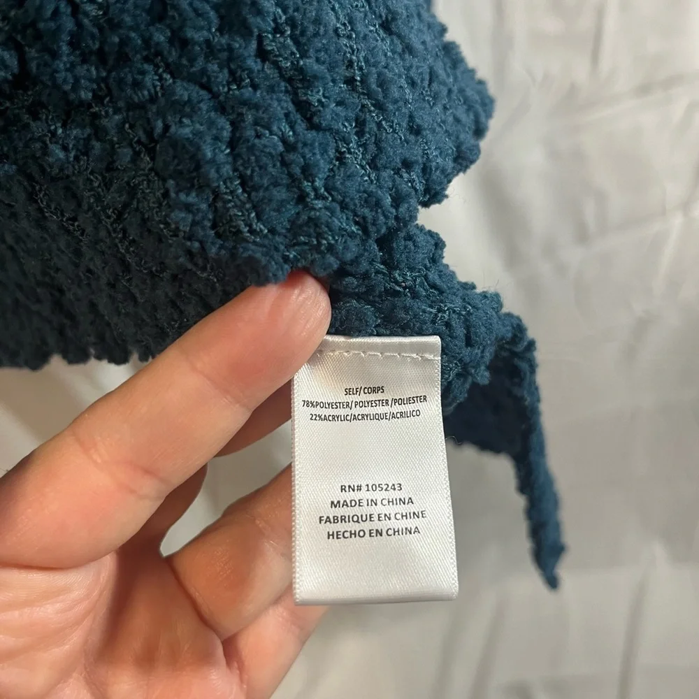 Bobeau Fannie Popcorn Teal Crew Neck Sweater - Picture 5 of 8